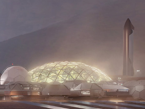 Starship on Mars concept art
